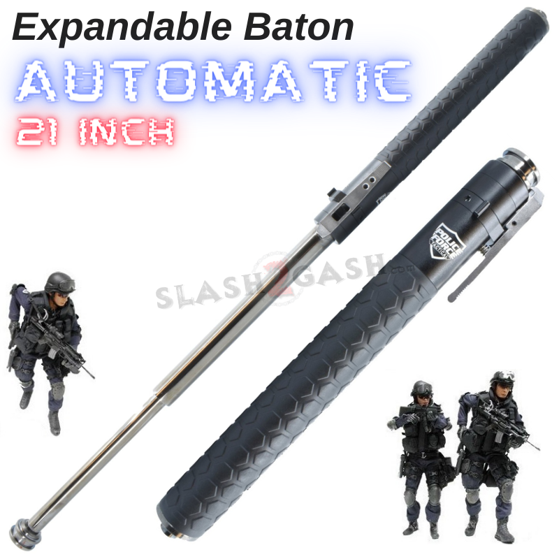 AUTOMATIC Baton Police Force Expandable Steel Stick - Next Generation ...