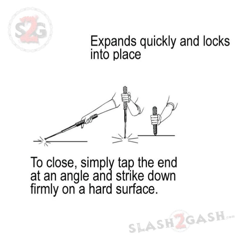 AUTOMATIC Baton Police Force Expandable Steel Stick Next Generation