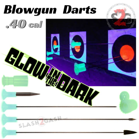 Blowgun Darts Glow In The Dark .40 Caliber Avenger - Broadhead, Spearpoint, Spike, Stunner, Target Dart 25 pack, 100 count/pieces