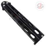 Jaguar HEAVY Butterfly Knife Big Fat Balisong - Black Plain Riveted Knuckle Banger