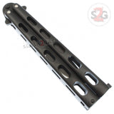 Jaguar Butterfly Knife HEAVY Taiwan Balisong - 4mm Black Serrated FAT Knuckle Banger