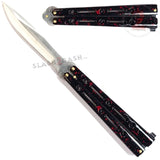 JUMBO 5 Hole Pattern Butterfly Knife Giant 10" Balisong Large - Marble Red