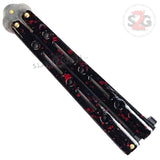 JUMBO Butterfly Knife Giant 10" Balisong Large 5 Hole Pattern - Red Marble