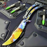 CSGO Case Hardened Butterfly Knife TRAINER Dull PRACTICE Balisong CS:GO Counter Strike