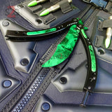 CSGO Green Gamma Doppler Emerald Butterfly Knife TRAINER Dull Practice Balisong CS:GO Counter Strike