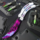 White Galaxy CSGO Butterfly Knife TRAINER Dull Spring Latch PRACTICE CS:GO Counter Strike Balisong