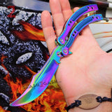 Rainbow CSGO Butterfly Knife TRAINER Dull Spring Latch PRACTICE CS:GO Counter Strike Balisong