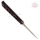 Heavy Duty Classic Butterfly Knife Thick 7 Hole Balisong - Marble Red Splatter Plain