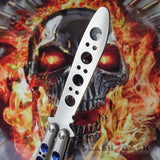 TheONE Practice Butterfly Knife Channel Balisong - Trainer/Training Blue Holes and Spring Latch Dull