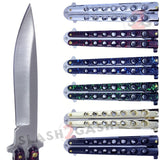 Classic 7 Hole Butterfly Knife 440c Premium Steel Flip Balisong - 6 colors