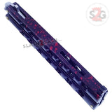 Marble Red Butterfly Knife Classic 7 Hole 440c Premium Steel Riveted Flip Balisong