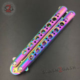 Butterfly Knife Rainbow TRAINER Dull Balisong w/ Spring Latch