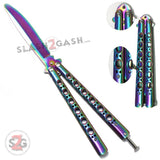 Butterfly Knife Rainbow TRAINER Dull Balisong w/ Spring Latch