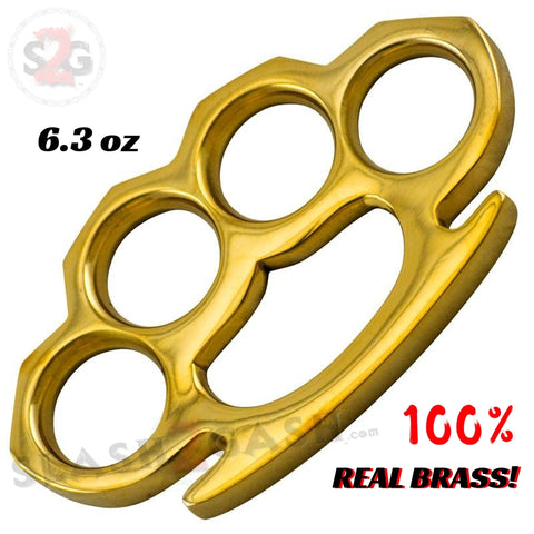 100% Real Brass Knuckles - 6.3 oz Solid Brass Paperweight Knuckle Duster