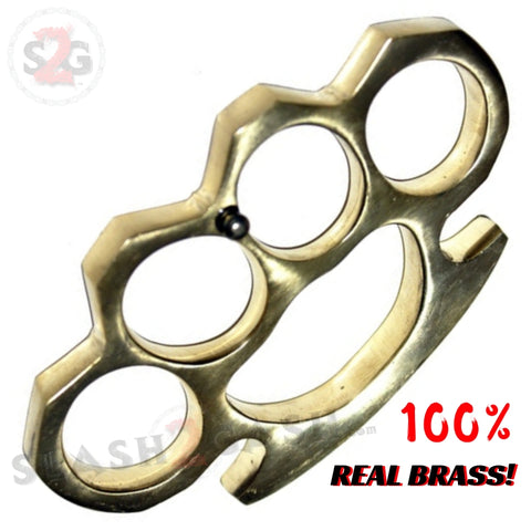 100% Real Brass Knuckles Belt Buckle Heavy Duty Paperweight Solid S2G slash2gash