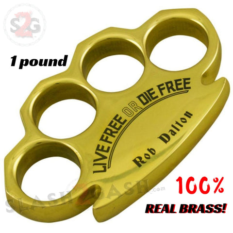 Rob Dalton 100% Real Brass Knuckles - Live Free Die Free Paperweight