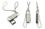 Fashion Mini Crystal Keychain Jewelry USB Flash Memory Drive 4 Colors Pink Blue Gold Silver
