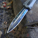 Spartan OTF Knife Grey w/ Blue Spectrum Carbon Fiber - Spear - Delta Force Switchblade Knives *Limited Edition*