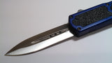 Titan OTF Dual Action BLUE Automatic Knife Satin Plain Edge Dagger