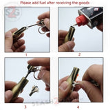 Bomb Fire Starter Missile - Emergency Permanent Match Survival Key Chain Flint Camping Kerosene Lighter