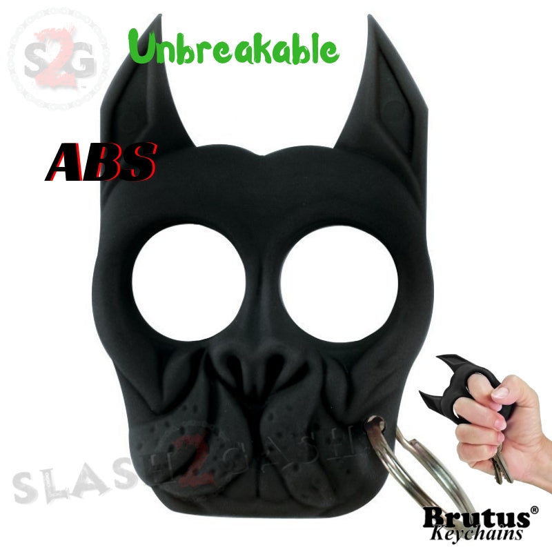 Brutus Self Defense Keychain ABS Knuckles Black Punchy Puppy