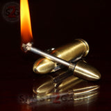 Bullet Fire Starter - Emergency Permanent Match Survival Key Chain Flint Camping Kerosene Lighter - Round Tip