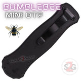California Legal Mini Out The Front Knife Small Automatic Switchblade Knives - Black Purple Bumble Bee