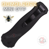 California Legal Mini Out The Front Knife Small Automatic Switchblade Knives - Black Serrated Bumble Bee