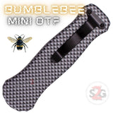California Legal Mini Out The Front Knife Small Automatic Switchblade Knives - Carbon Fiber Bumble Bee