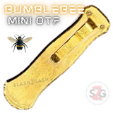 Bumblebee Mini OTF Knife Small Auto Switchblade Dagger - Gold