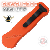 California Legal Mini Out The Front Knife Small Automatic Switchblade Knives - Orange Bumble Bee
