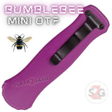 California Legal Mini Out The Front Knife Small Automatic Switchblade Knives - Purple Bumble Bee