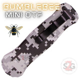 Snow Digital Camouflage Mini Out The Front Knife Small Automatic Switchblade Knives California Legal - Dagger Bumble Bee