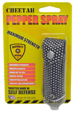 Self Defense 1/2 oz Pepper Spray w/ Black Bling Bedazzled Keychain