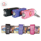Nitro Compact Keychain STUN GUN w/ LED Light Rechargeable 3 Colors