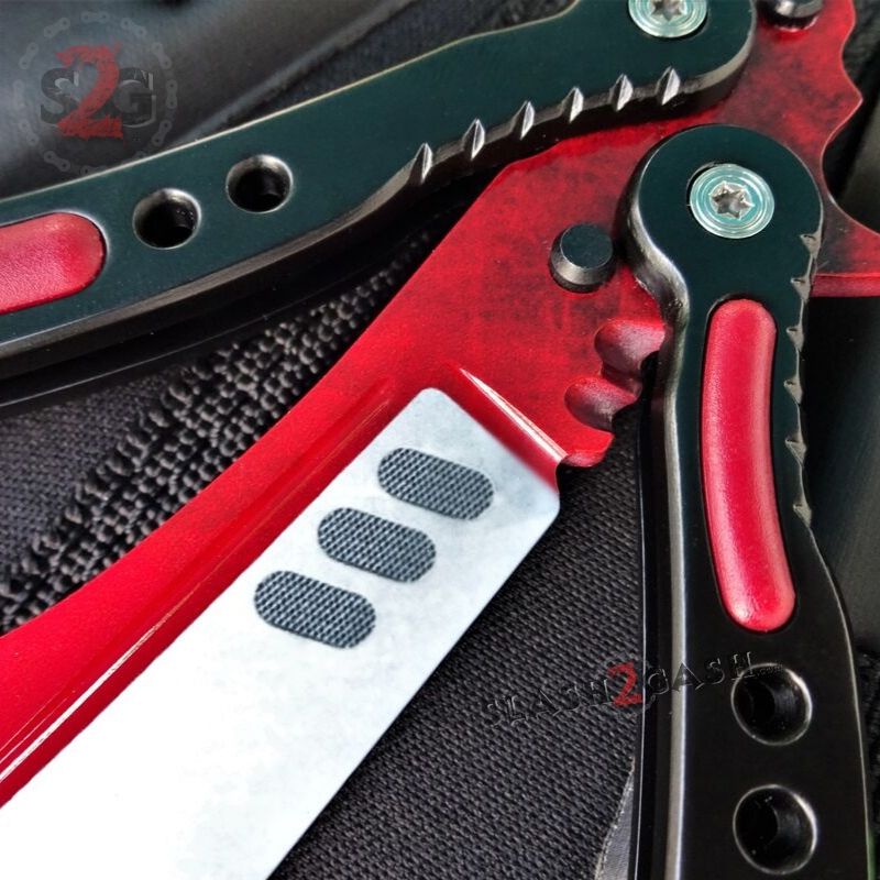 CSGO Autotronic Butterfly Knife Red & Black TRAINER Dull PRACTICE Bali ...