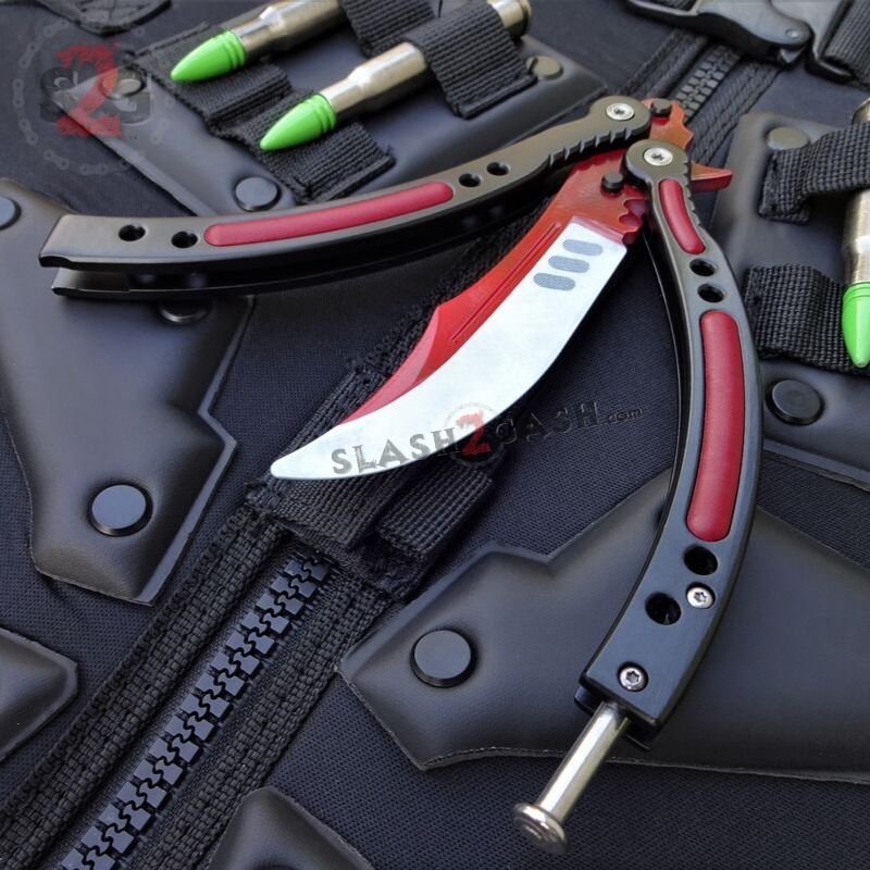 CSGO Autotronic Butterfly Knife Red & Black TRAINER Dull PRACTICE Bali ...