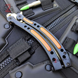 Lore Butterfly Knife CSGO Gold & Orange TRAINER Dull PRACTICE CS:GO Counter Strike Balisong