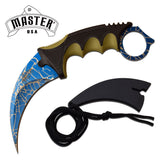 CSGO karambit tactical claw neck knife fixed blade knives counter strike blue crimson web CS GO olive handle