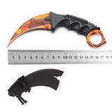 CSGO karambit orange camo tactical claw neck knife fixed blade knives counter strike CS GO hawkbill with sheath hunter camouflage