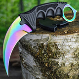 CSGO Karambit Counter Strike Tactical Claw Neck Knife - Titanium Rainbow