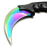 CSGO karambit rainbow tactical claw neck knife fixed blade knives counter strike titanium fade CS GO