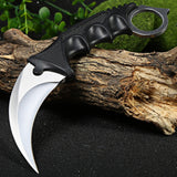 CSGO karambit silver tactical claw neck knife fixed blade knives counter strike CS GO hawkbill with sheath