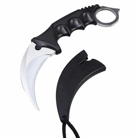 CSGO Karambit Counter Strike Tactical Claw Neck Knife w/ Sheath - Silv ...