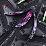 CSGO Black Galaxy Butterfly Knife TRAINER Dull Spring Latch PRACTICE Balisong