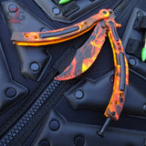 CSGO Blaze Flames Butterfly Knife TRAINER 440C Counter Strike PRACTICE Balisong CS:GO