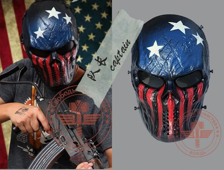 Tactical Airsoft Mask Motorcycle Halloween Full Face Skull