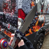 S2G Tactical Knives Captain America OTF Knife D/A Auto Bead Blasted Switchblade *Limited Edtition* Drop Point Plain