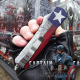 S2G Tactical Knives Captain America OTF Knife D/A Auto Bead Blasted Switchblade *Limited Edtition* red white blue