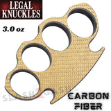 Gold Carbon Fiber Knuckles Legal Duster Light Weight Puncher - Self Defense Paperweight